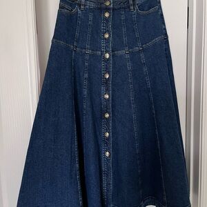 Cinq à Sept Indigo A-Line Denim Skirt